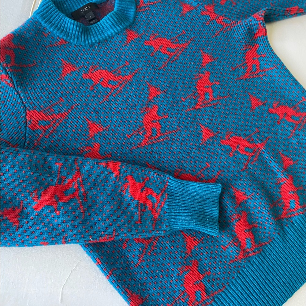 J Crew 100% Wool Ski Sweater small